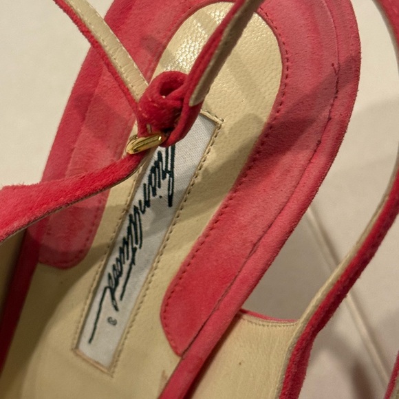 Brian Atwood pink suede slingbacks